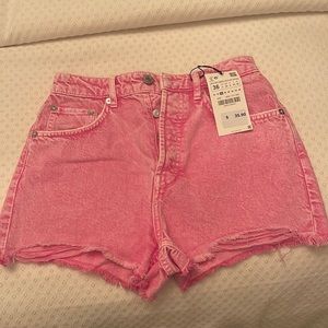 ZARA pink denim shorts